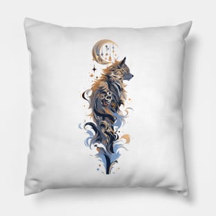 A lynx and zodiac stars Pillow