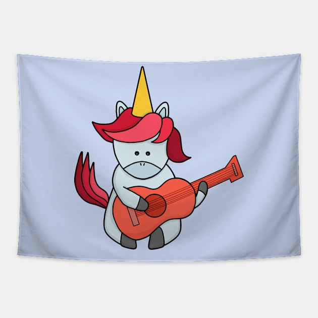 Unicorn playing guitar Tapestry by DiegoCarvalho