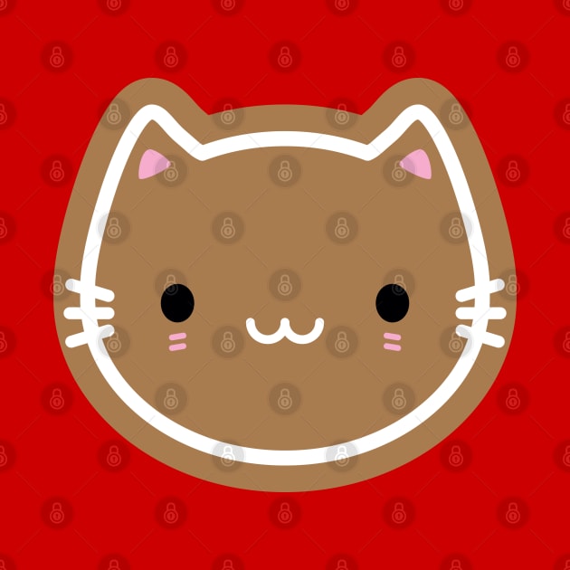 Cute Christmas Gingerbread Cookie Cat by marcelinesmith