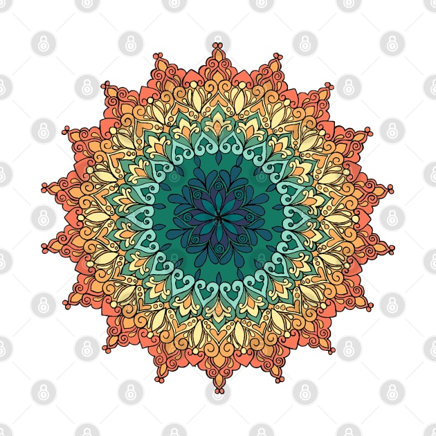 Rainbow Mandala by designsbygulmohar