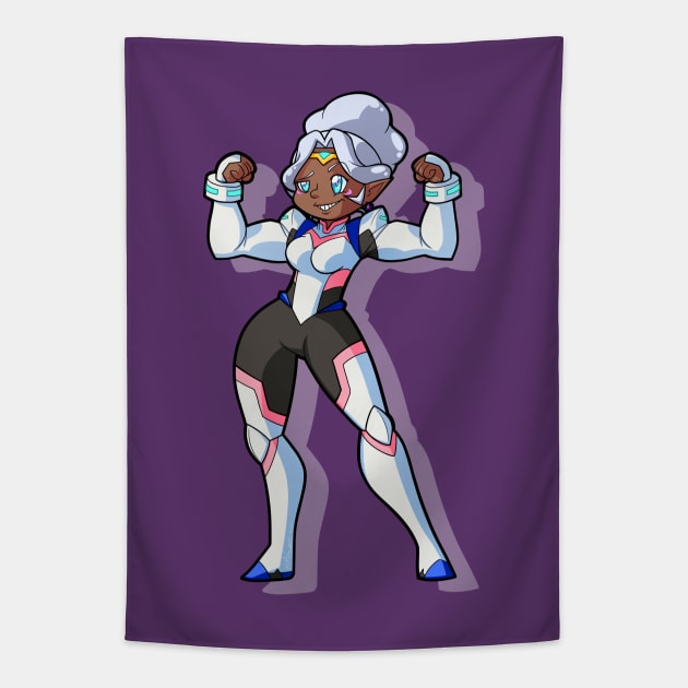 Super Strong Space Mom Tapestry by PandemiDoodles