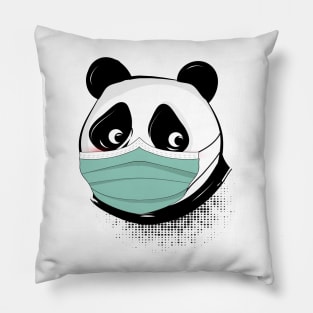 Panda bear with mask mask Pillow