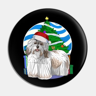 Havanese Dog Cute Santa Christmas Gift Pin