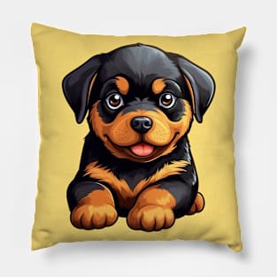 Cute Funny Rottweiler Puppy Pillow