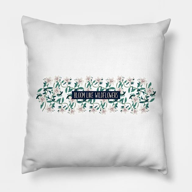 Bloom Like Wildflowers Pillow by Araf Color