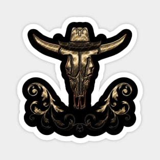 Awesome elegante cow skull with hat Magnet