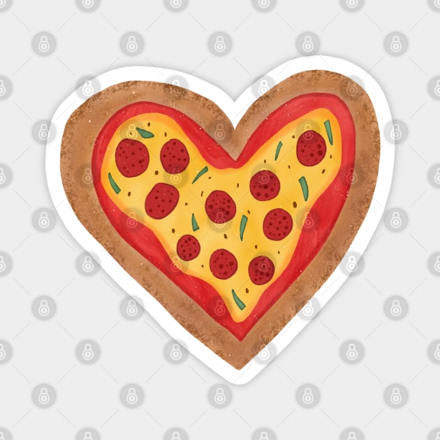 Heart Pizza Magnet by janiejanedesign