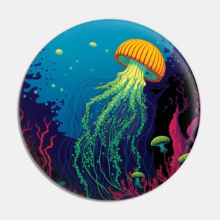 Jellyfish Underwater in the Ocean Pin