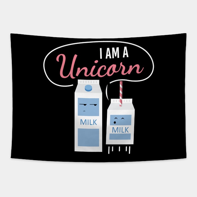 I Am A Unicorn Milk Funny Carton Tapestry by MooonTees