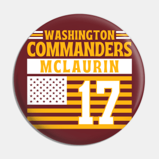 Washington Commanders McLaurin 17 American Flag Football Pin