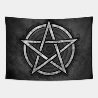 Marble Pentagrams for Protection - Grey Background Tapestry