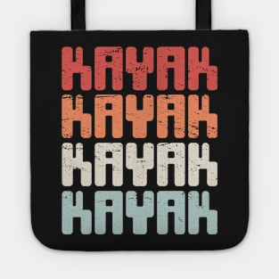 Retro KAYAK Kayaking Text Tote