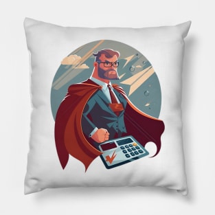 Caped Crusader: Accounting Superhero Pillow