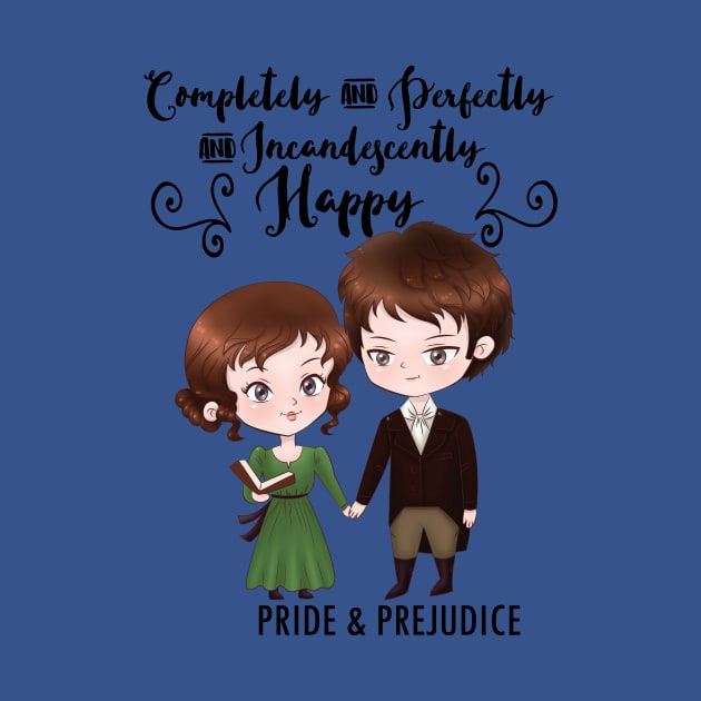 Pride and Prejudice - jane austen chibi darcy elizabeth bennet by papillon