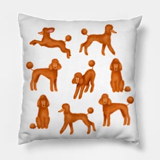 Red Poodles Pillow