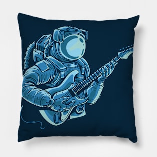 Astronaut Rocking Out in Outer Space Pillow