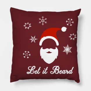 Let it Beard Christmas Hipster Pillow