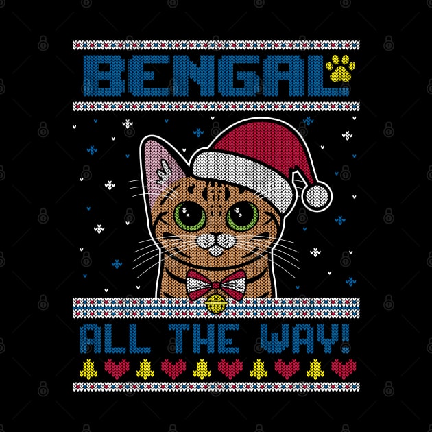 Bengal All The Way - Ugly Christmas Sweater by Kitty Cotton