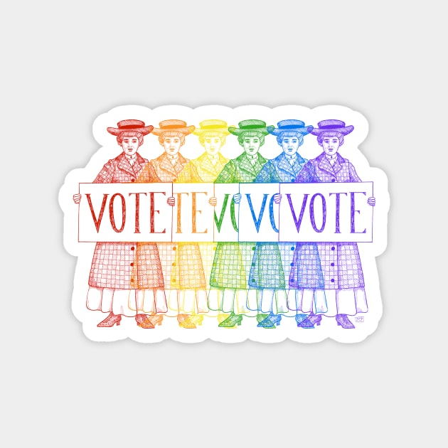 Rainbow Suffragettes Want You to VOTE Magnet by JCPhillipps