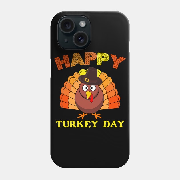 Happy Turkey Day Cute Little Pilgrim Gift Thanksgiving Phone Case by binnacleenta