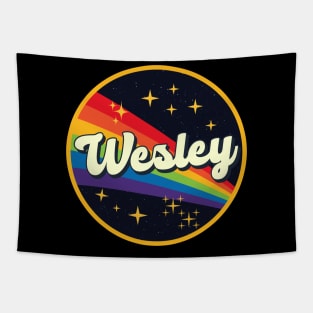 Wesley // Rainbow In Space Vintage Style Tapestry