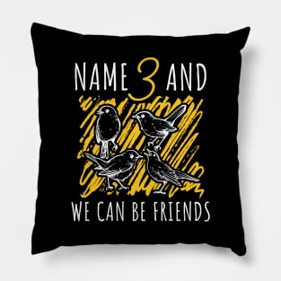 Name 3 and We Can Be Friends Pillow