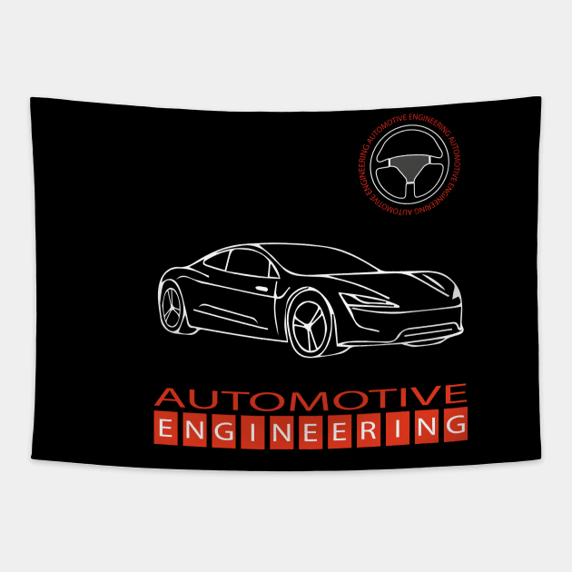 Automotive engineering text car engineer logo Tapestry by PrisDesign99