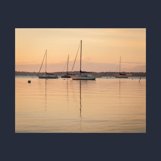 Sunrise Sailboats at Anchor by mcdonojj