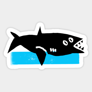 Caution May Bite! Cartoon Piranha Fish Warning Sign | Sticker