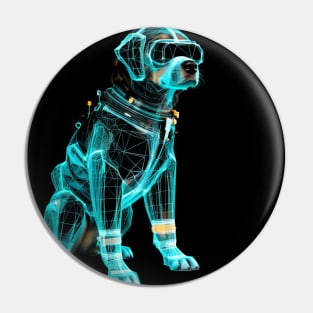 a dog wearing a hologram Pin