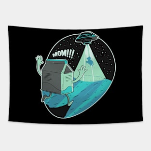 Funny UFO Cow Abduction Tapestry