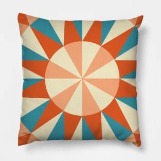 Kaleidoscope Retro Blue Pillow