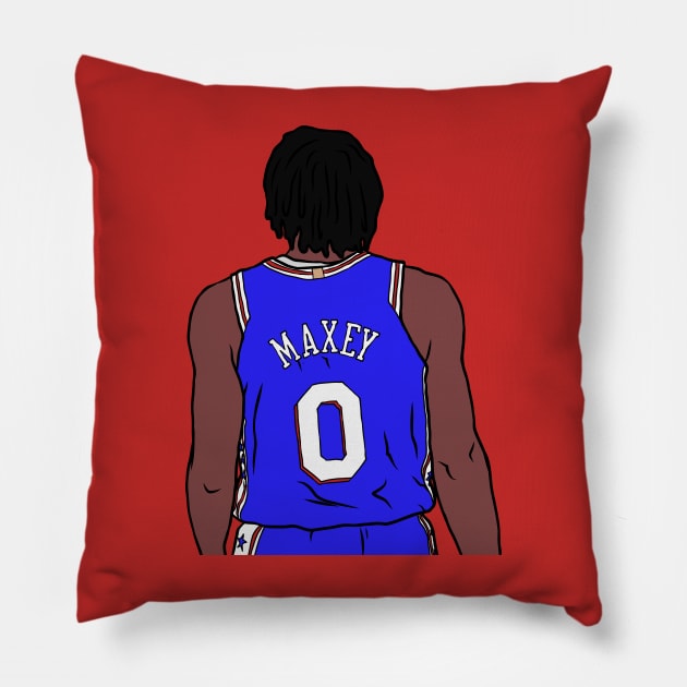 Tyrese Maxey Back-To Pillow by rattraptees