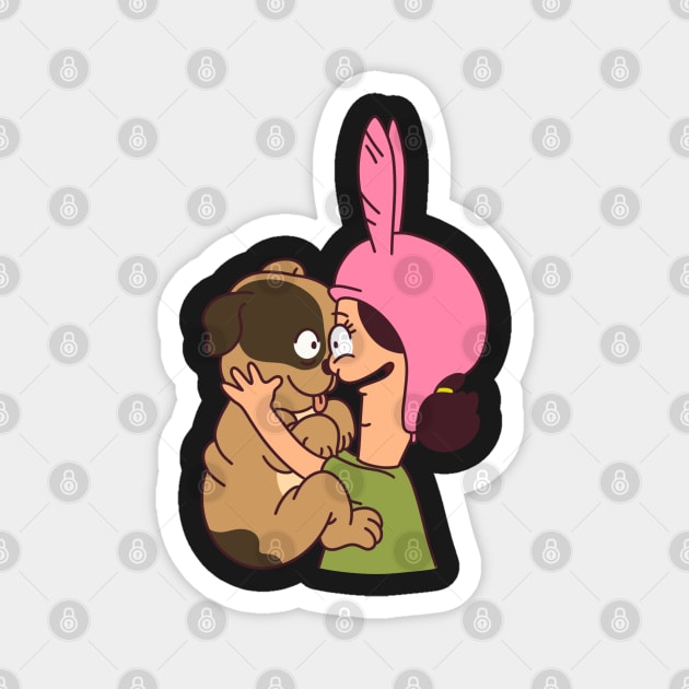 Louise and puppy Magnet by VinylPatch