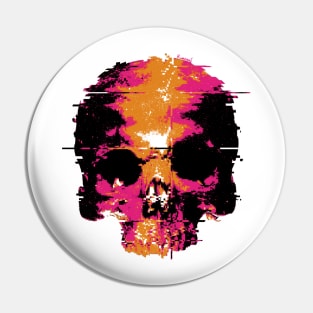 Skull Glitch (red) Pin