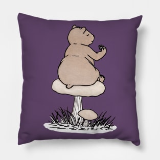 Bear's Tea Time Atop a Mushroom Pillow