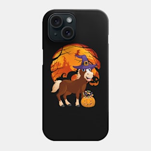 Horse pumpkin witch Phone Case