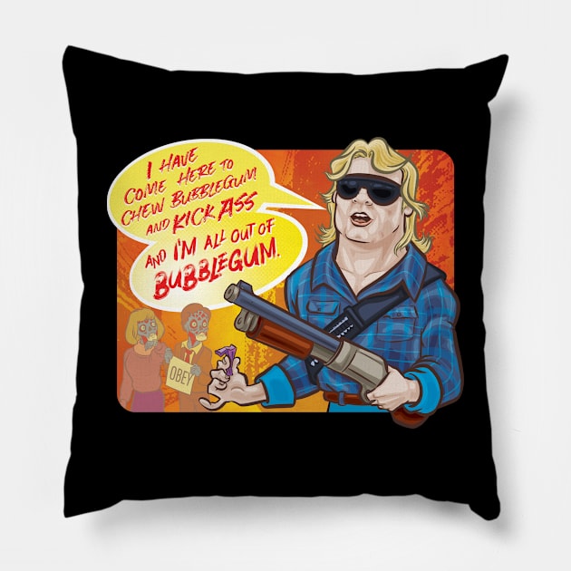 Kick Ass and Chew Bubblegum Pillow by majanation