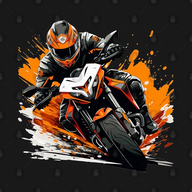 Biker Racing Illustration by Mako Design 