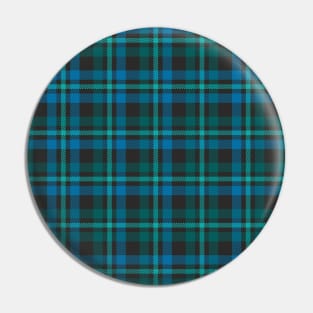 Tartan - Blue and Turquoise on a dark background Pin