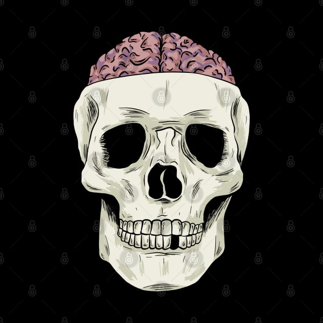 Skull showing Brain by Black Snow Comics