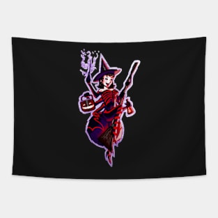 Halloween Spider Witch Black Widow Tapestry