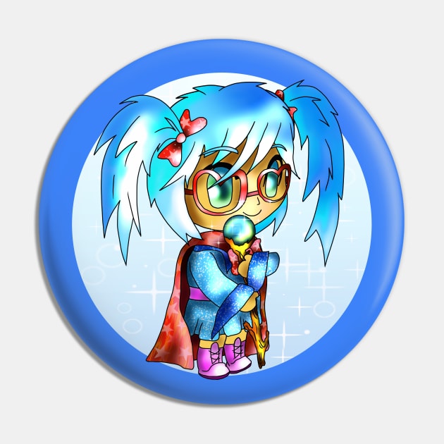 kawaii cute sorcerer girl in blue with a magic staff for dnd and fantasy fans Pin by cuisinecat