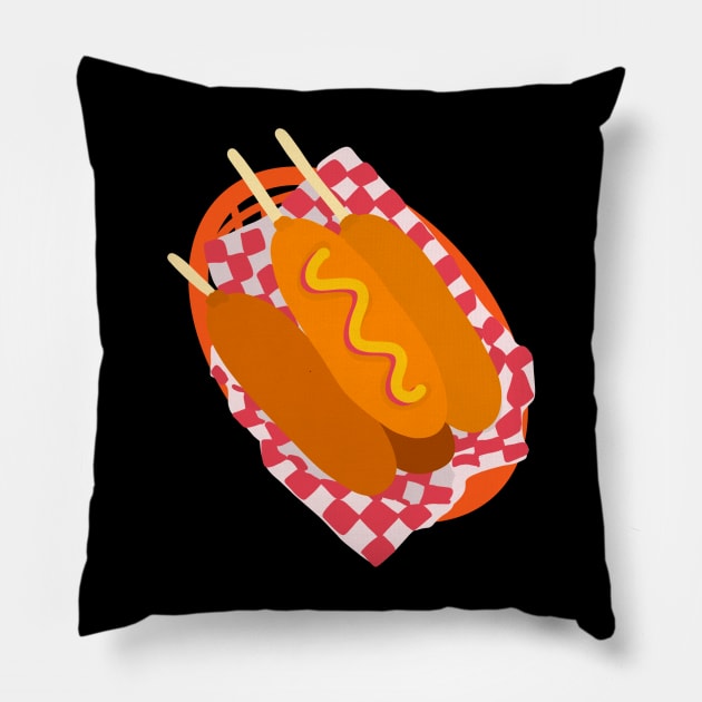 Corn Dog 2 Pillow by crankycranium