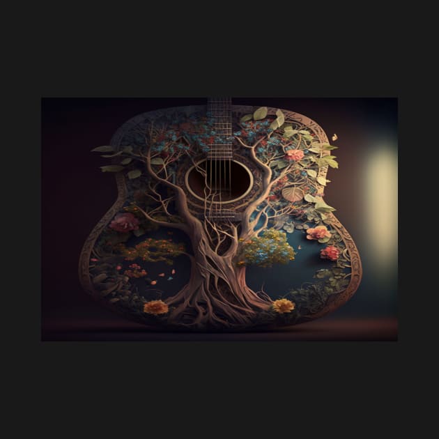 Acoustic Guitar Tree Of Life / Unwind Art Work Design by Unwind-Art-Work