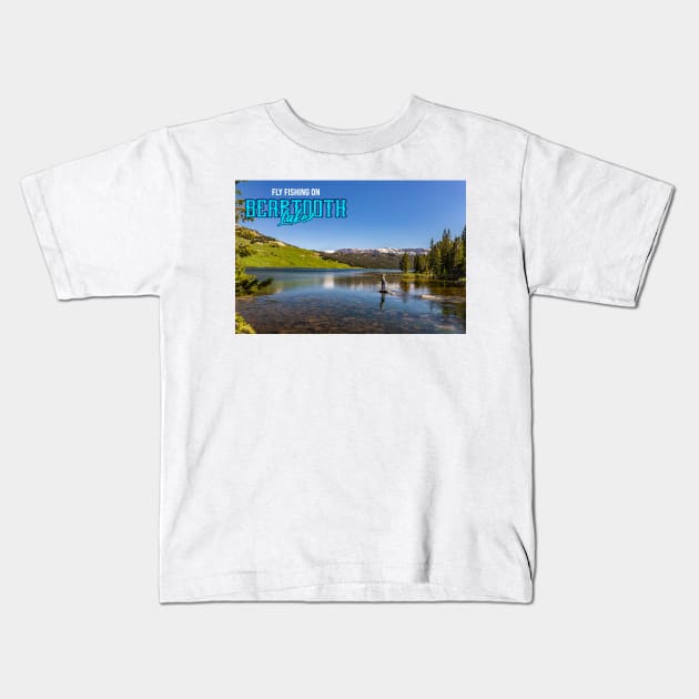 Fly fishing on Beartooth Lake - Beartooth Lake - Kids T-Shirt