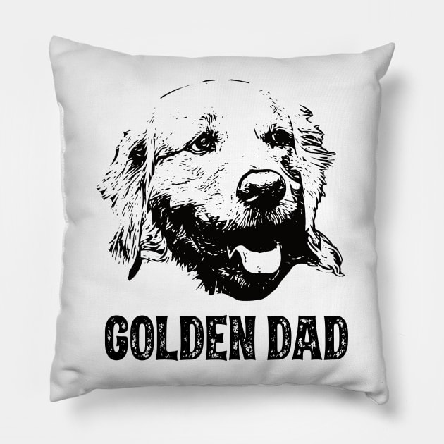 Golden Dad Golden Retriever Pillow by DoggyStyles