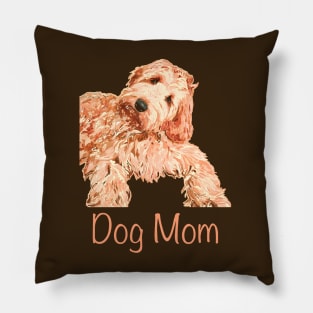 Adorable puppy dog with the phrase Dog Mom. Pillow