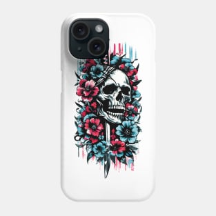 Sworded Blossom Skull Phone Case