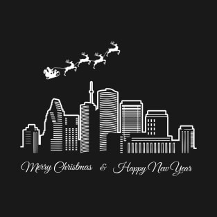 Merry Christmas Happy New Year Houston Texas T-Shirt